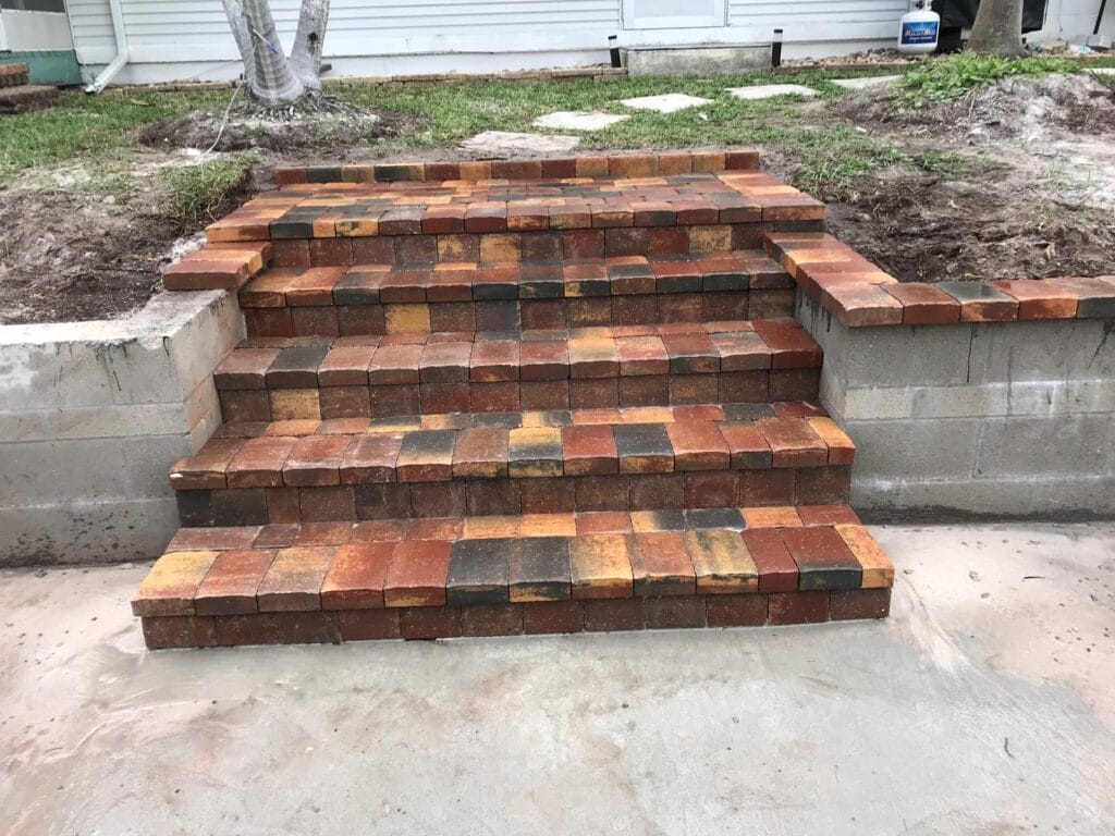 how to build outdoor stairs with pavers
