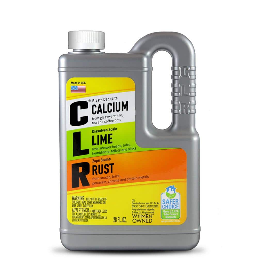 Bottle of CLR : Calcium, Lime, and Rust Remover.