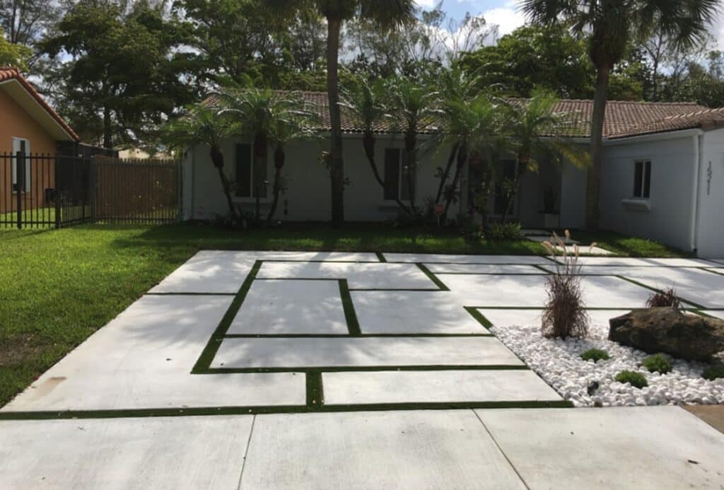 Cement slabs for a patio