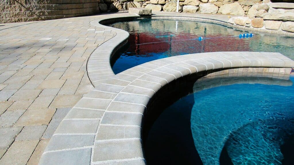 how to lay coping pavers on a fiberglass pool