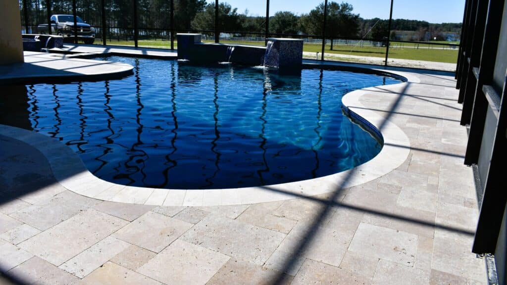 travertine coping pavers cover