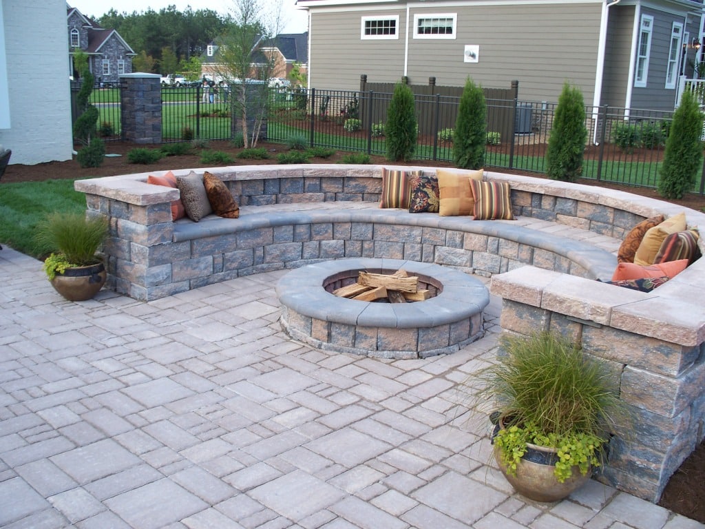 Built in bench fire pit
